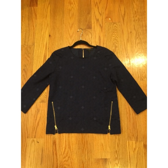 J.Crew Dressy Navy Blue Top - Picture 1 of 2